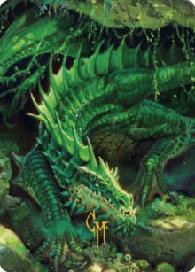 Dragon vert sournois - Illustration - 