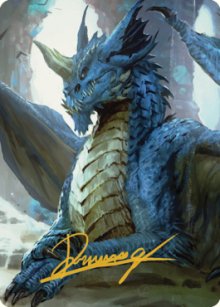 Jeune dragon bleu - Illustration - 