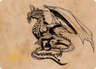 Dragon d'argent ancien - Illustration - 