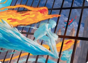 Iceberg et Firestar - Illustration - Marvel Super Heroes - Art Series